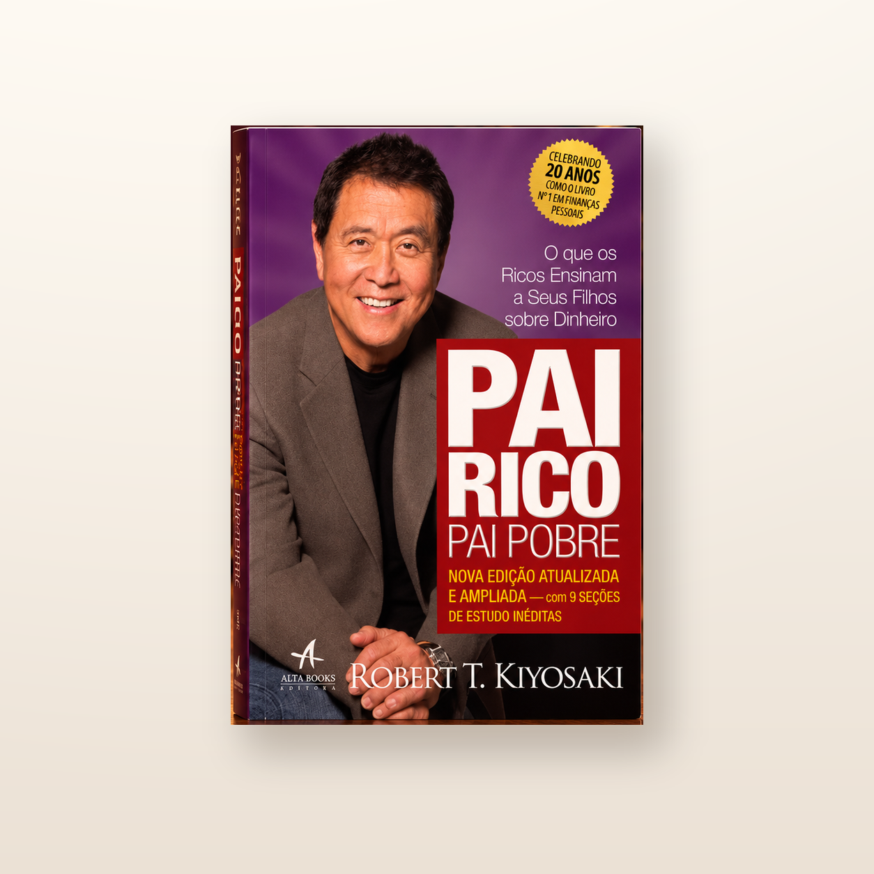 Livro Pai Rico, Pai Pobre em estúdio claro